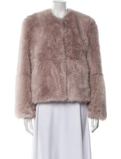 Pre-owned Stand Studio Faux Fur Jacket In Pink