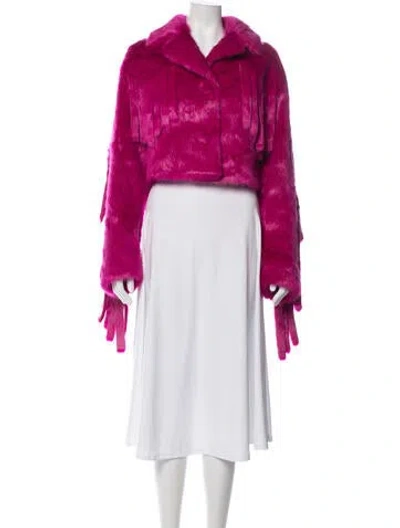 Pre-owned Stand Studio Faux Fur Jacket In Pink
