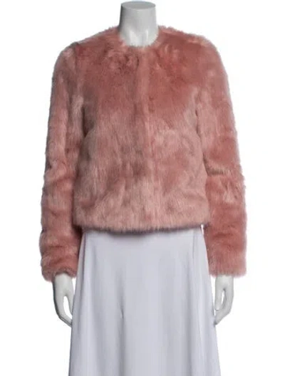 Pre-owned Stand Studio Faux Fur Jacket In Pink