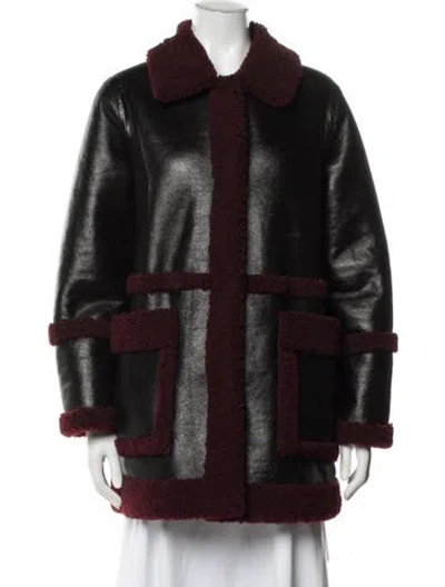 Pre-owned Stand Studio Faux Fur Jacket In Red