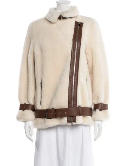 Pre-owned Stand Studio Faux Fur Jacket W/ Tags In Neutral