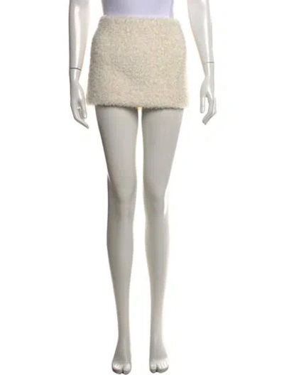 Pre-owned Stand Studio Faux Fur Mini Skirt In Neutrals