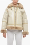 Stand Studio Raina Faux Leather Jacket With Eco Fur Trims