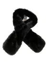 Stand Studio Plush Faux Fur Scarf With Rich Black Texture In Black