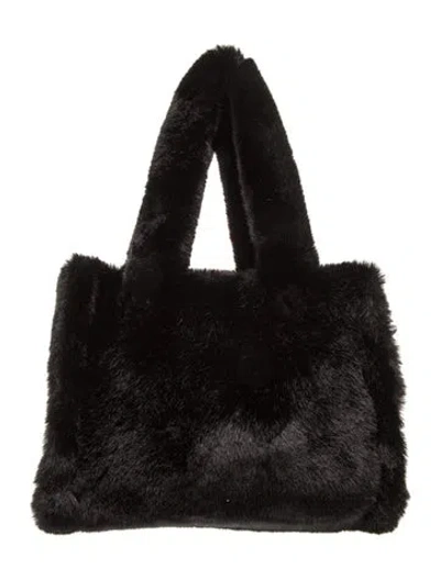 Pre-owned Stand Studio Faux Fur Top Handle Bag W/ Tags In Black