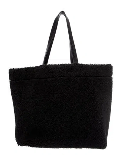 Pre-owned Stand Studio Faux Fur Tote In Black