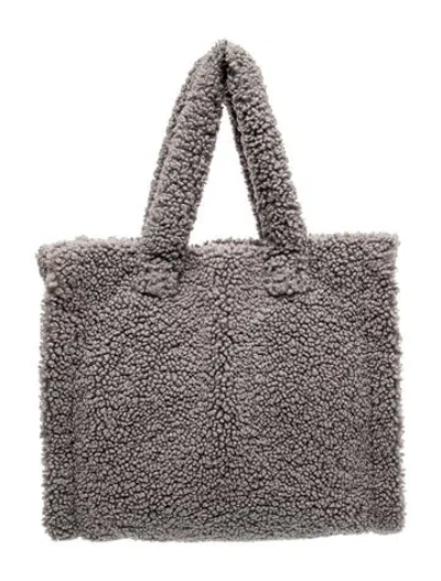 Pre-owned Stand Studio Faux Fur Tote In Gray