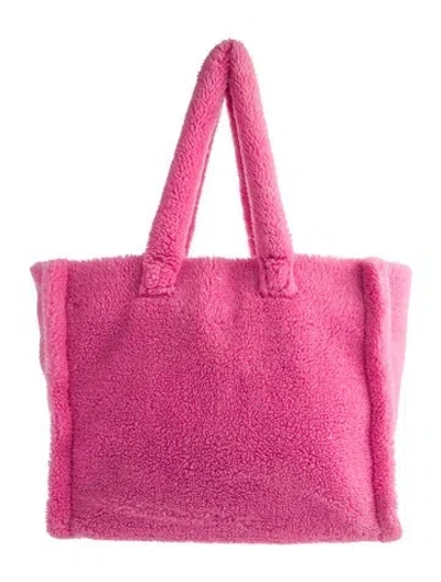 Pre-owned Stand Studio Faux Fur Tote In Pink