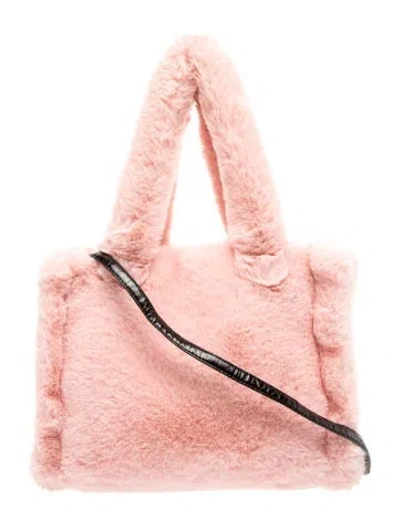 Pre-owned Stand Studio Faux Fur Tote In Pink
