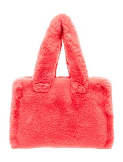 Pre-owned Stand Studio Faux Fur Tote In Red
