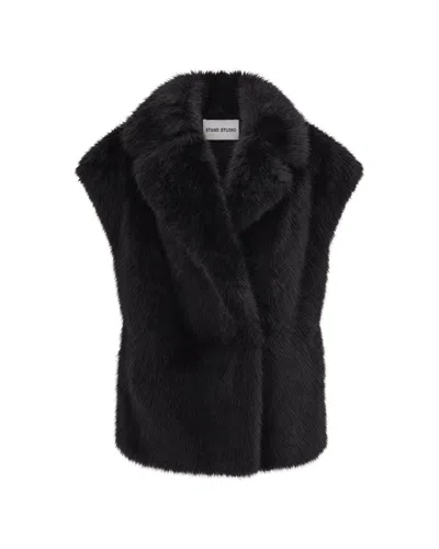 Stand Studio Gilet In Ecopelliccia Kinley Black