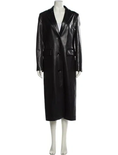 Pre-owned Stand Studio Faux Leather Coat In Black