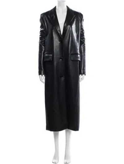 Pre-owned Stand Studio Faux Leather Coat In Blue
