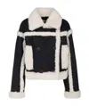 Stand Studio Shearling Trim Cropped Jacket In Black