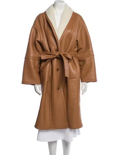 Pre-owned Stand Studio Faux Leather Jacket In Brown