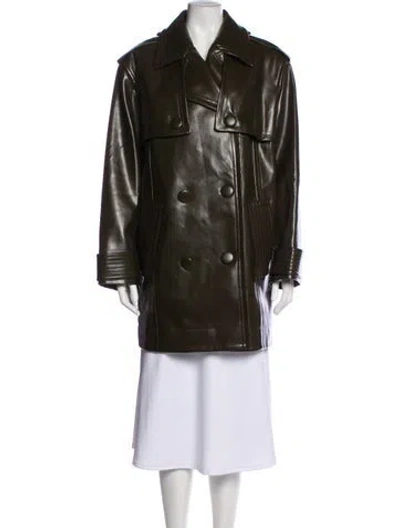 Pre-owned Stand Studio Faux Leather Jacket W/ Tags In Green