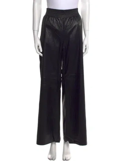 Pre-owned Stand Studio Faux Leather Wide Leg Pants In Black