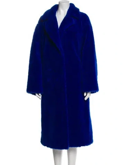 Pre-owned Stand Studio Faux Shearling Coat In Blue