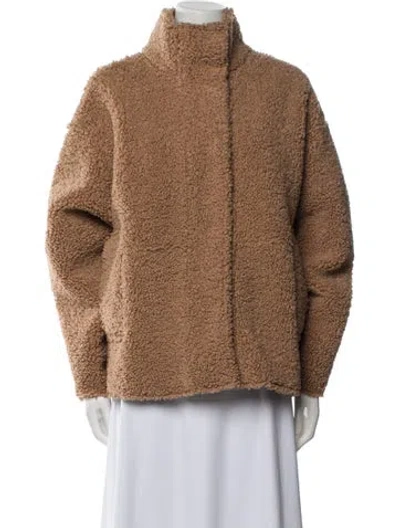 Pre-owned Stand Studio Faux Shearling Coat In Brown