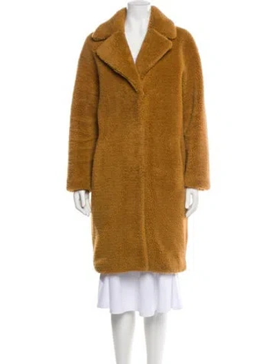 Pre-owned Stand Studio Faux Shearling Faux Fur Coat In Brown