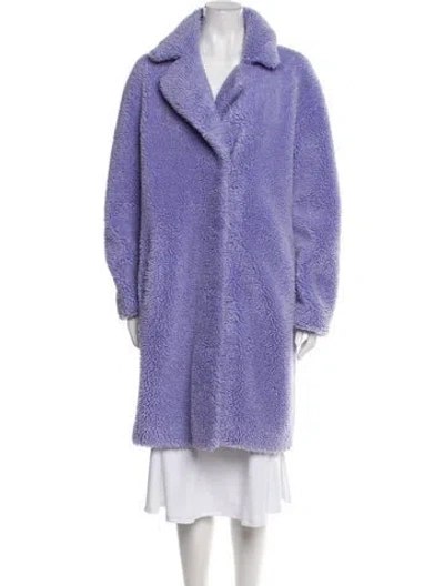Pre-owned Stand Studio Faux Shearling Faux Fur Coat In Purple