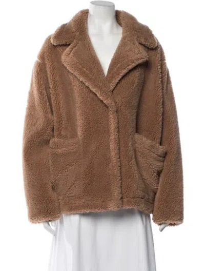 Pre-owned Stand Studio Faux Shearling Faux Fur Jacket In Neutrals