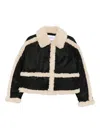 Stand Studio Faux Shearling-trim Jacket In Black