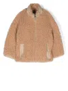 Stand Studio Faux-shearling Zip-up Coat In Neutrals
