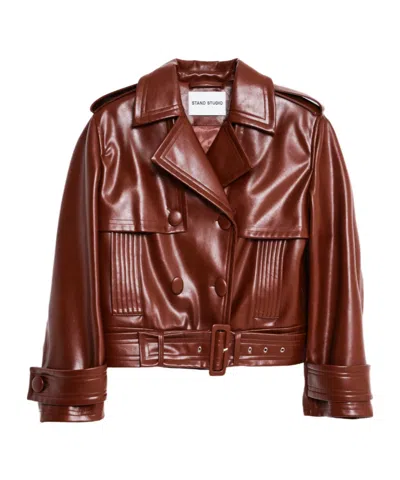 Stand Studio Fern Double-breasted Jacket In Brown