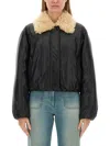 Stand Studio Black Fran Faux-leather Bomber Jacket In Black