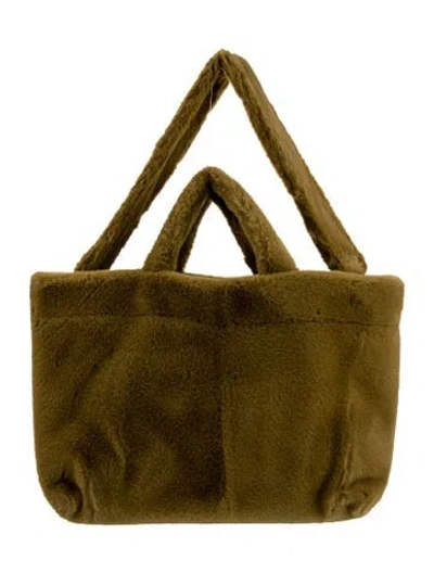 Pre-owned Stand Studio Fur Backpack In Green