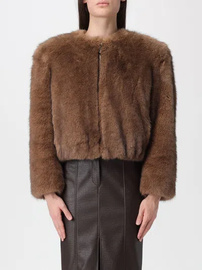 STAND STUDIO FUR COAT STAND STUDIO WOMAN COLOR BEIGE,H50757022