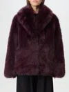 Stand Studio Plum-coloured Hunter Faux Fur In Burgunderrot