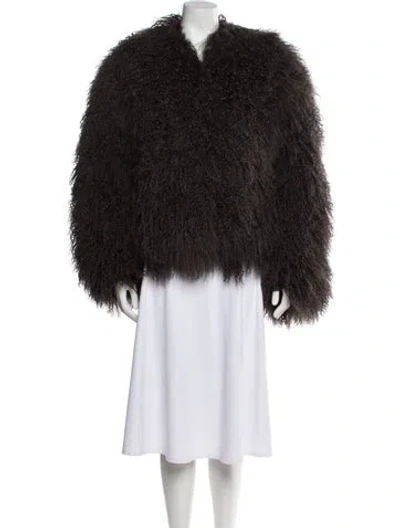 Pre-owned Stand Studio Fur Faux Fur Jacket In Black