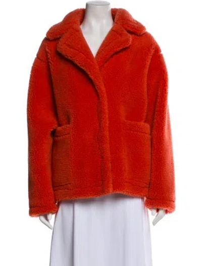 Pre-owned Stand Studio Fur Faux Fur Jacket In Orange