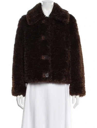 Pre-owned Stand Studio Fur Jacket In Brown