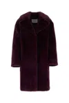 Stand Studio Purple Camille Cocoon Faux-fur Coat In Purple
