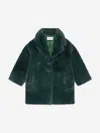 STAND STUDIO GIRLS FAUX FUR CAMILLE COCOON MINI COAT 8 YRS GREEN