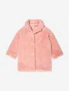 Stand Studio Girls Faux Fur Camille Cocoon Mini Coat In Pink