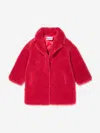 STAND STUDIO GIRLS FAUX FUR CAMILLE COCOON MINI COAT 8 YRS RED