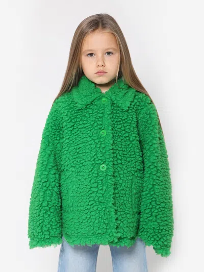 STAND STUDIO GIRLS FAUX FUR GWEN MINI COAT 8 YRS GREEN