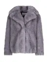 Stand Studio Valentina Short Coat In Pigeon Grey With Hidden Pockets In Gray