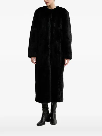 Stand Studio Gracelyn Buttoned Coat In Black