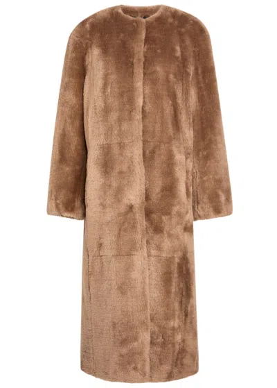 Stand Studio Gracelyn Faux Fur Coat In Brown