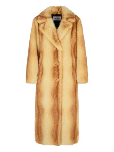 Stand Studio Plush Faux Fur Gradient Coat In Brown
