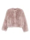 Stand Studio Halle Faux Fur Jacket In Pink
