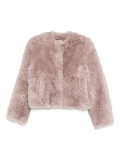 Stand Studio Halle Faux Fur Jacket In Pink
