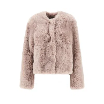 Stand Studio Halle Eco Fur Jacket In Pink