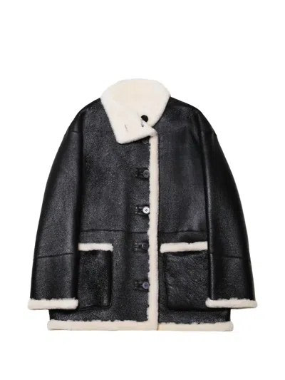 Stand Studio Heather Reversible Leather Jacket In Black
