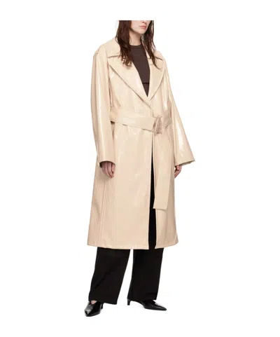 Stand Studio Henriette Leather Windbreaker In Nude